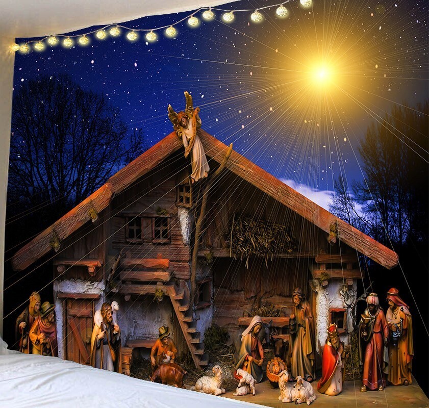 Weihnachts Wandtuch/Wandteppich: Weihnachtskrippe