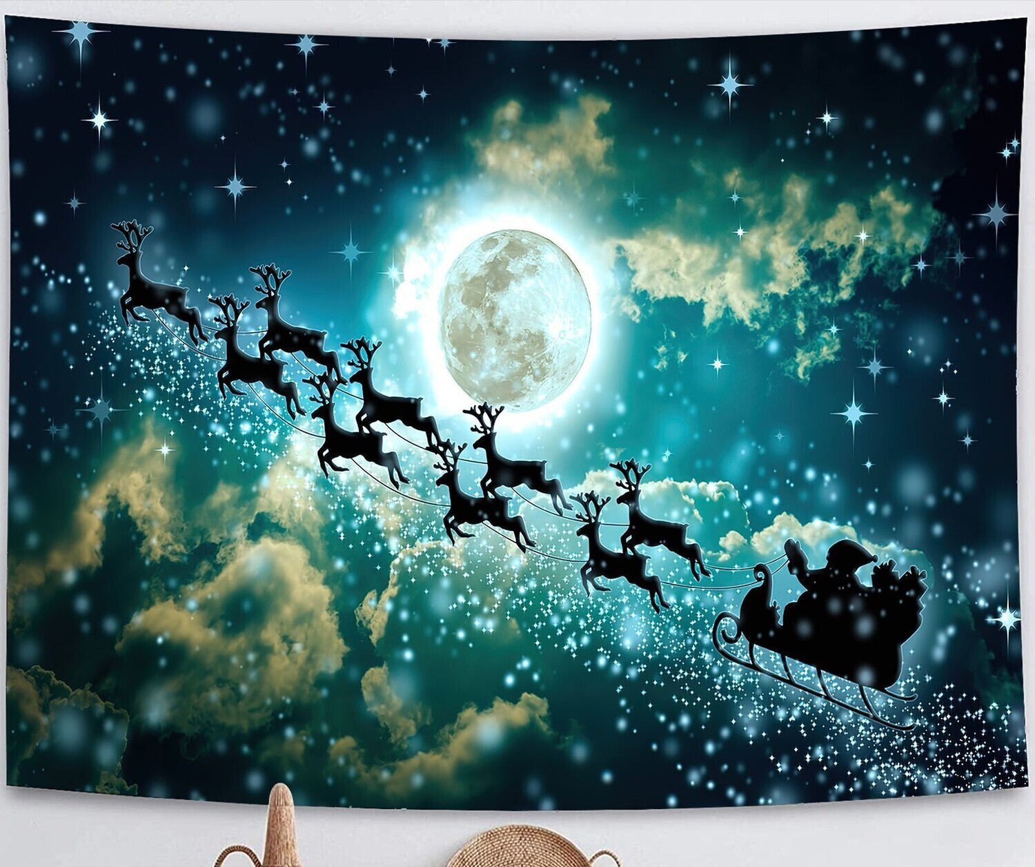 Weihnachts Wandtuch/Wandteppich: Weihnachtsschlitten