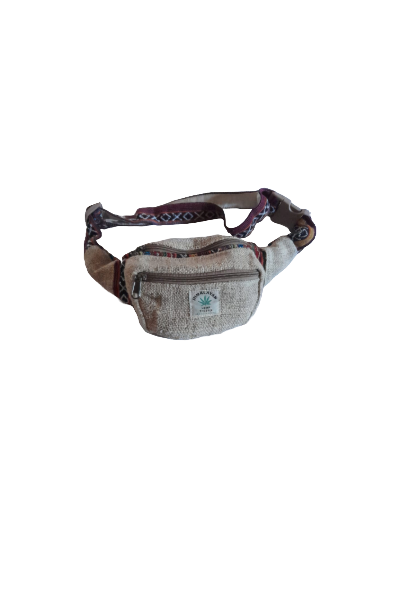 Nutzhanf Bauchtasche mit buntem Muster aus Nepal