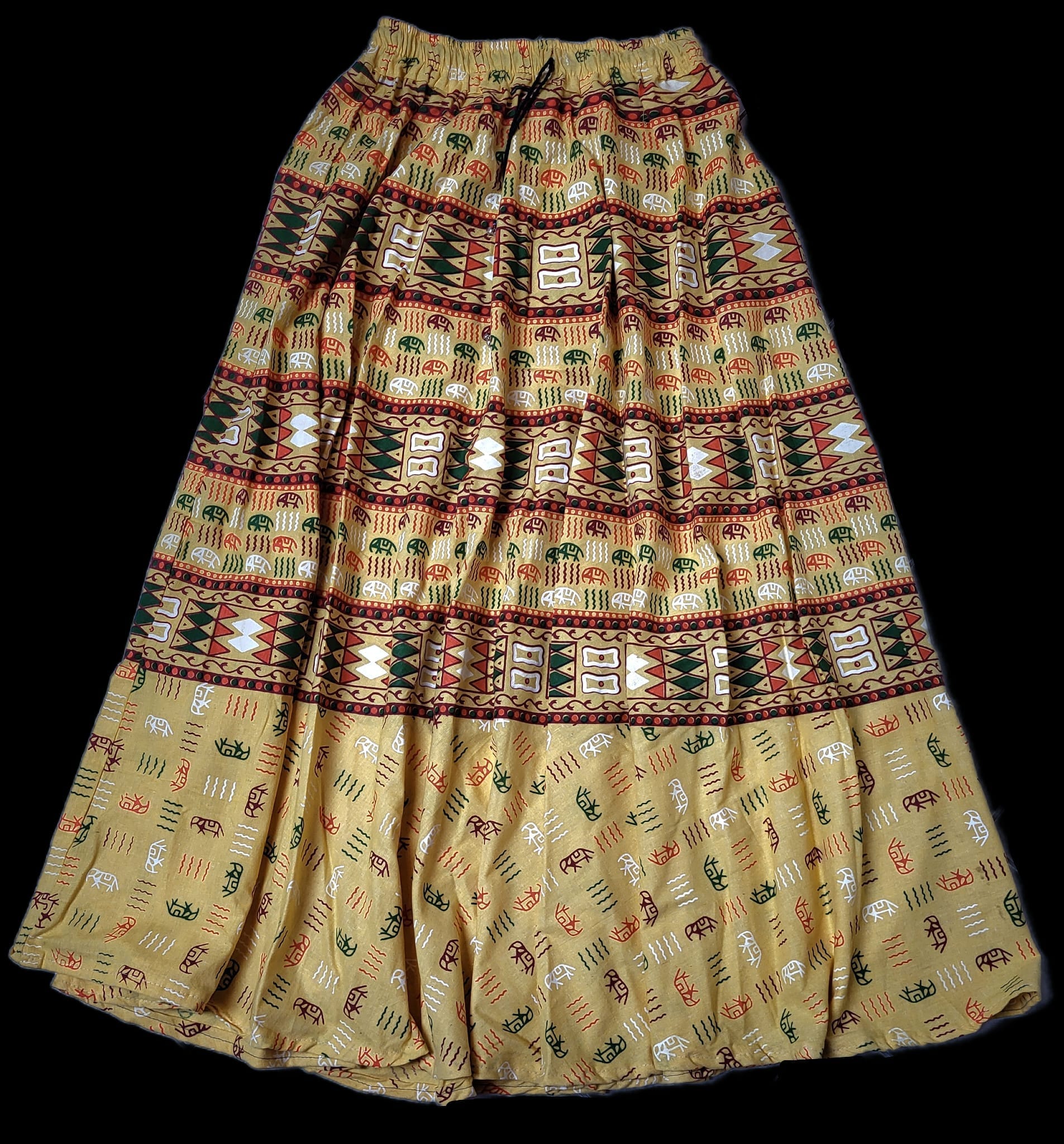 Langer indischer Rock (Hellgelb)