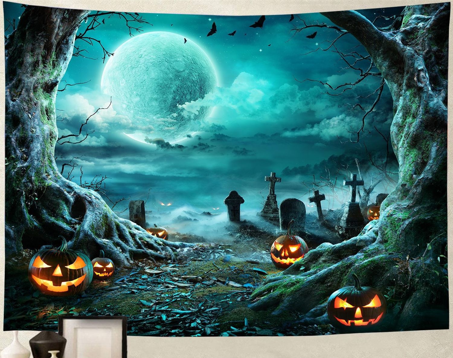Halloween Wandtuch/Wandteppich: Halloween Friedhof