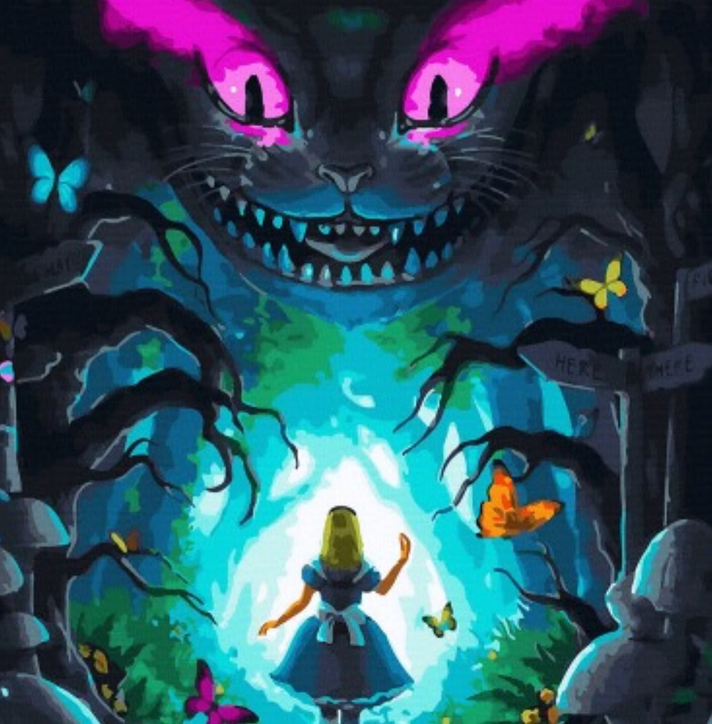 Fantasy Wandtuch/Wandteppich: Alice im Wunderland