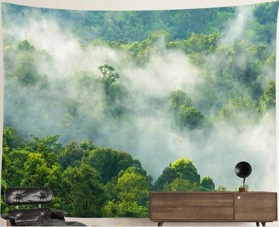 Nature Forest Tapestry: Cloudy Canopees Nature Forest Tapestry: Cloudy Canopees