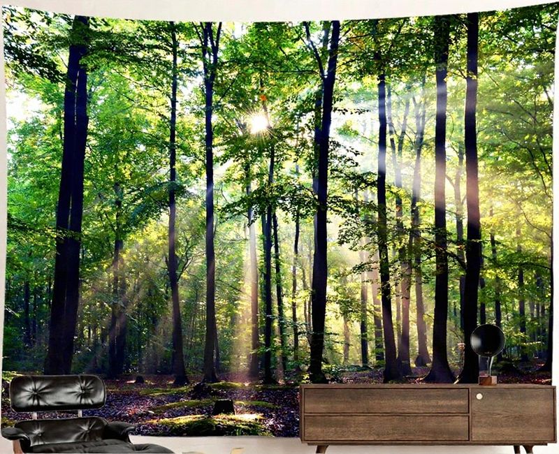 Nature Forest Tapestry: Bright Sunny Forest Nature Forest Tapestry: Bright Sunny Forest