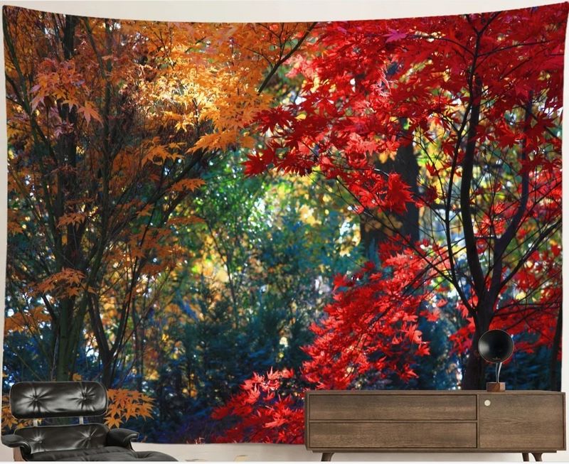 Nature Forest Tapestry: Blooming Autumn Nature Forest Tapestry: Blooming Autumn
