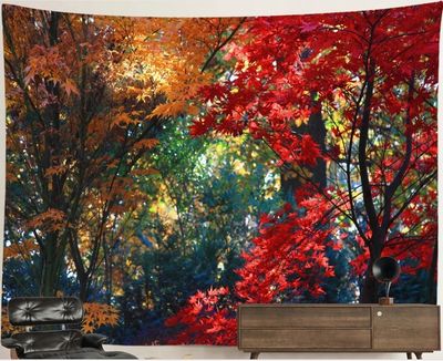 Nature Forest Tapestry: Blooming Autumn Nature Forest Tapestry: Blooming Autumn