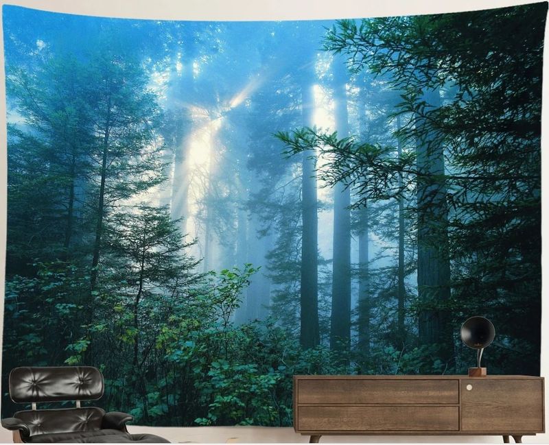 Nature Forest Tapestry: Blue Light Woods Nature Forest Tapestry: Blue Light Woods