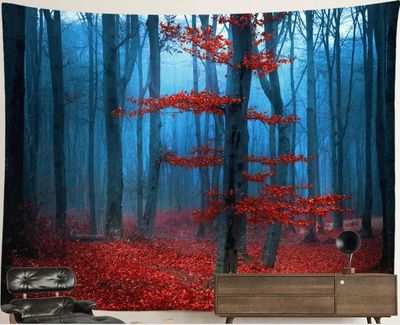 Nature Forest Tapestry: Mystical Autumn Tree Nature Forest Tapestry: Mystical Autumn Tree