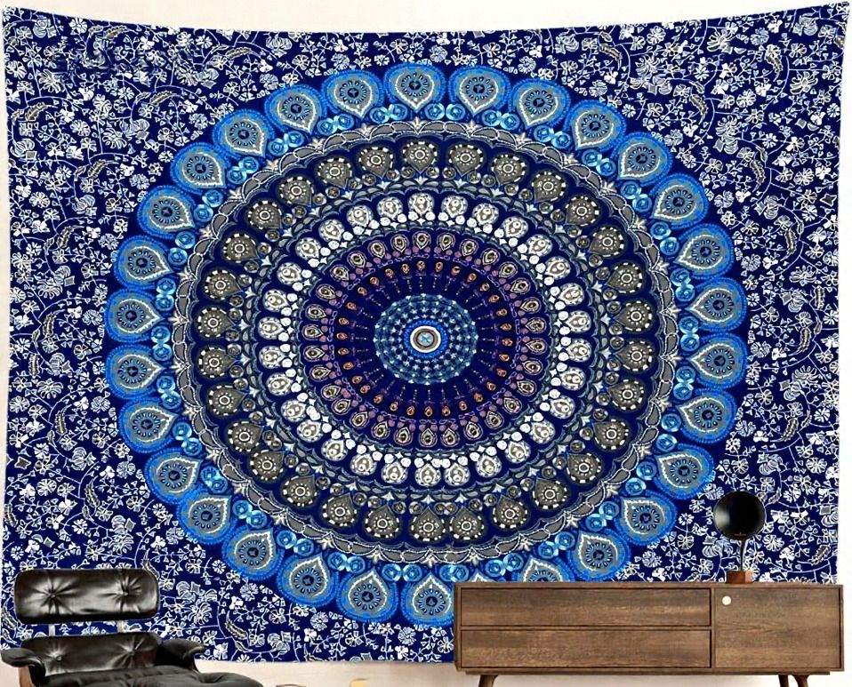 Mandala Tapestry: Atlantis Blue