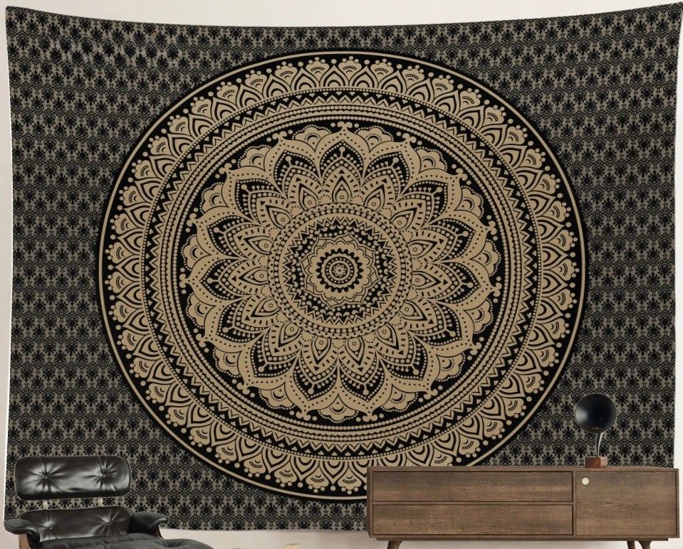 Mandala Tapestry: Brown Blossom