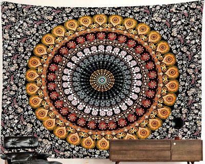 Mandala Tapestry: Soft Orange