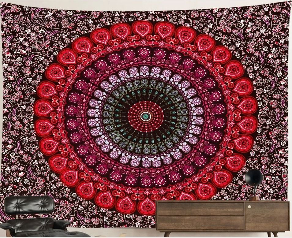 Mandala Tapestry: Rubin Red