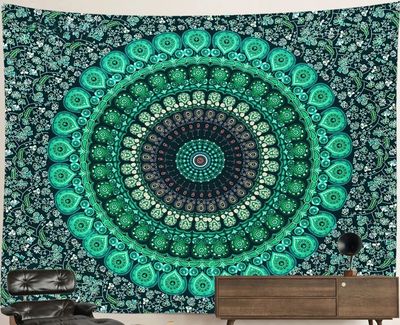 Mandala Tapestry: Smaragd Green