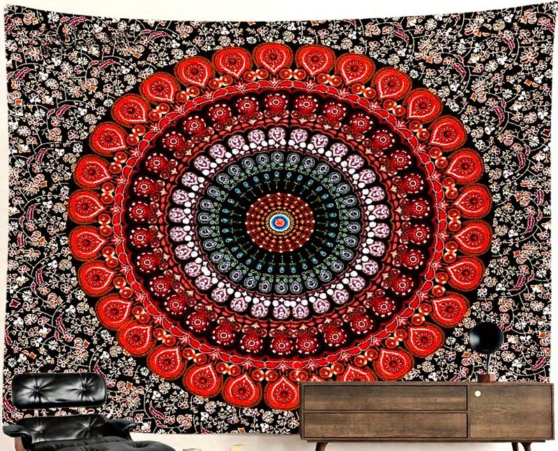 Mandala Tapestry: Blood Red