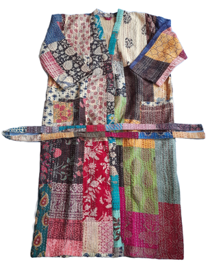 Langer Mantel im Patchwork-Design, für kühle Tage