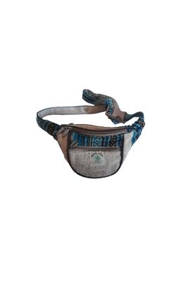 Nutzhanf Bauchtasche mit blauem Muster aus Nepal