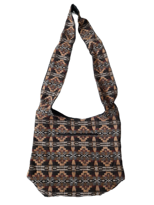 Große Hippie-Handtasche: Arcade Style braun  (35x25x12cm)