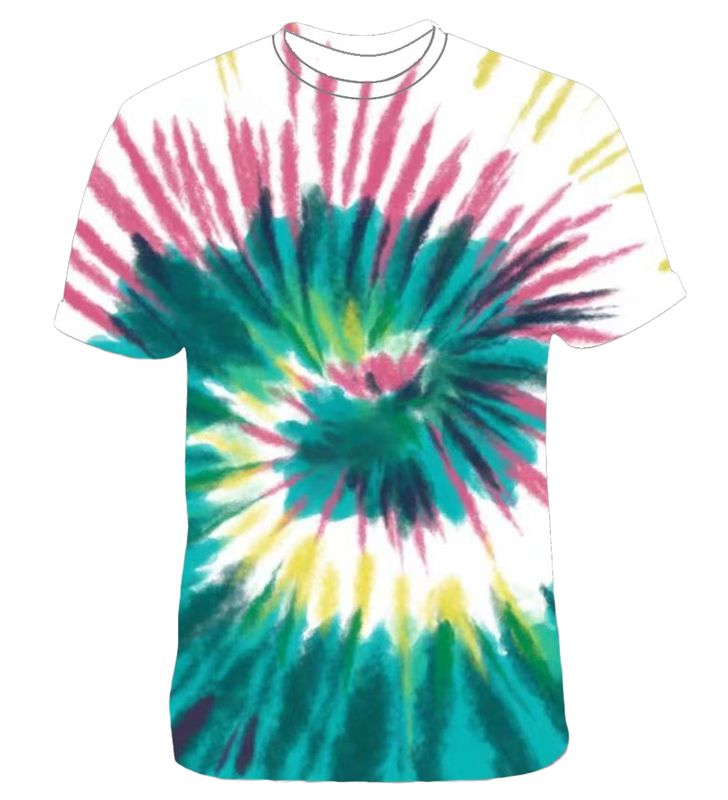 Psychedelisches, Buntes T-Shirt "Wintermorgen"in Trippy Batik Style