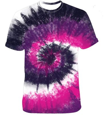 Psychedelisches, Buntes T-Shirt "Lila Seele" in Trippy Batik Style