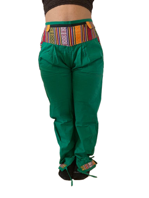 Bequeme Tibet Style Hose aus 100% Baumwolle in Grün