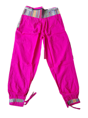 Bequeme Tibet Style Hose aus 100% Baumwolle in Pink