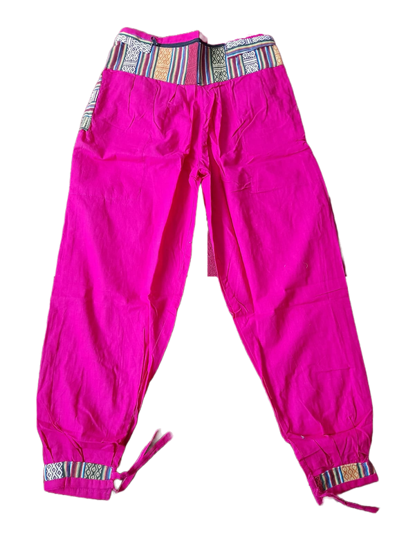Bequeme Tibet Style Hose aus 100% Baumwolle in Pink
