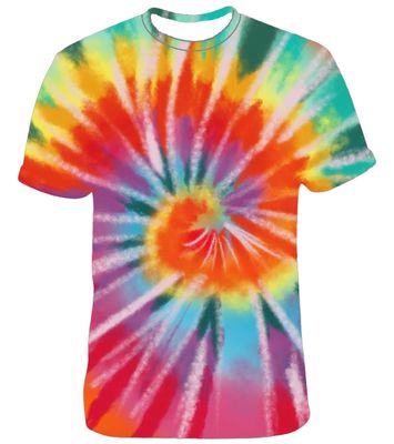 Psychedelisches, Buntes T-Shirt "Sonnenuntergang" in Trippy Batik Style