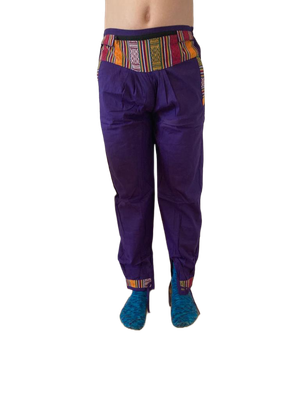 Bequeme Tibet Style Hose aus 100% Baumwolle in Lila