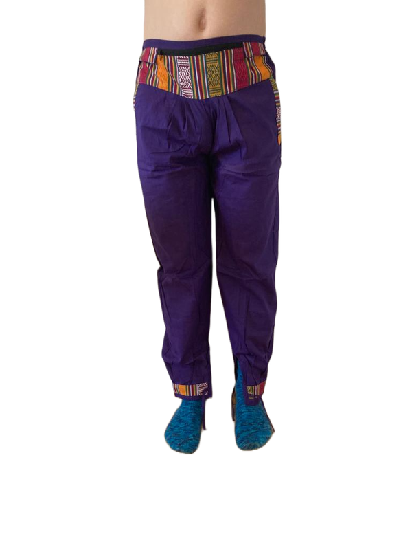 Bequeme Tibet Style Hose aus 100% Baumwolle in Lila