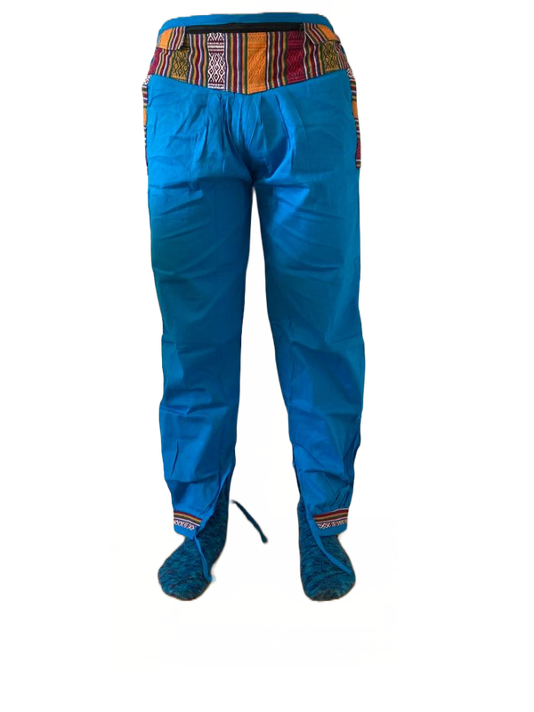 Bequeme Tibet Style Hose aus 100% Baumwolle in Blau