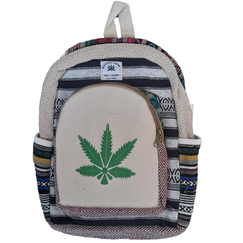 Handgefertigter Rucksack aus Indien "H*nf Blatt"