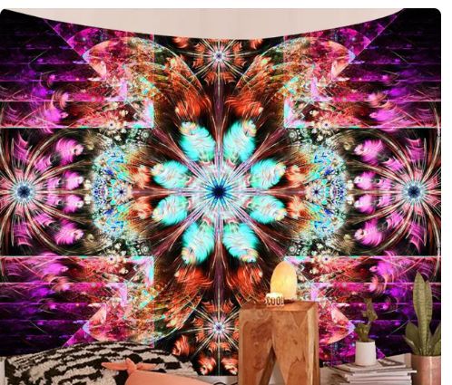 UV-Licht aktives Wandtuch/Wandteppich: Star Fractal (Schwarzlicht aktiv)