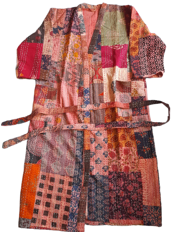 Langer Mantel im Patchwork-Design, für kühle Tage