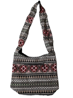 Große Hippie-Handtasche: Arcade Style mit rot (35x25x12cm)