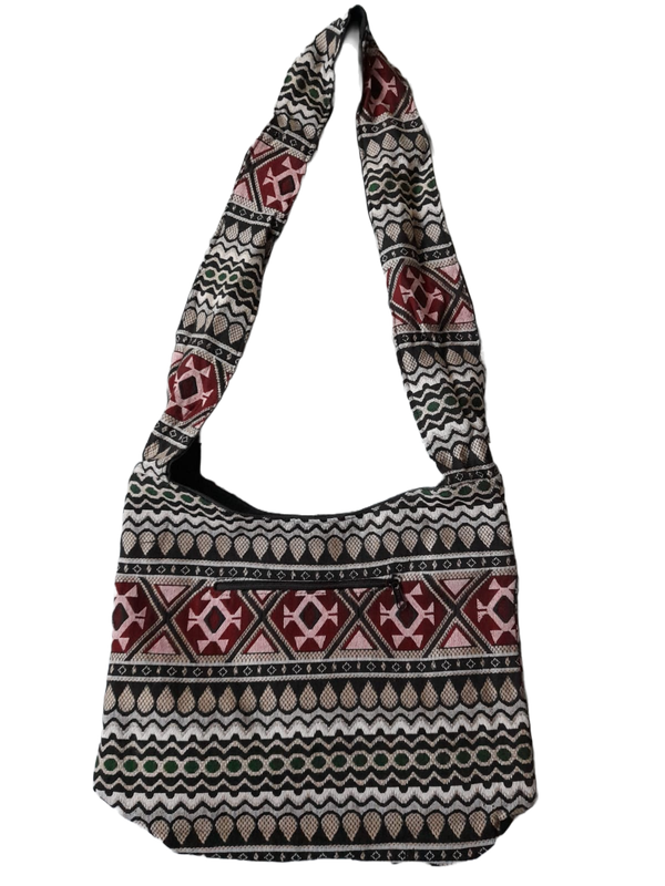 Große Hippie-Handtasche: Arcade Style mit rot (35x25x12cm)