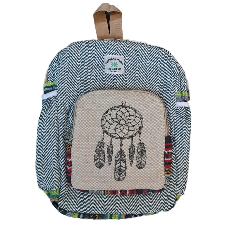 Handgefertigter Rucksack aus Indien "kleiner Traumfänger"