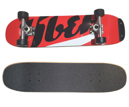 Freestyle Skateboard Über Logo Red 7.5"x28.7" Komplett