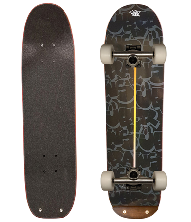 Freestyle Skateboard Über Raws Black 7.5"x28.7" Komplett