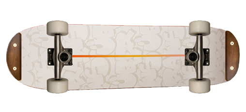 Freestyle Skateboard Über Raws White 7.5