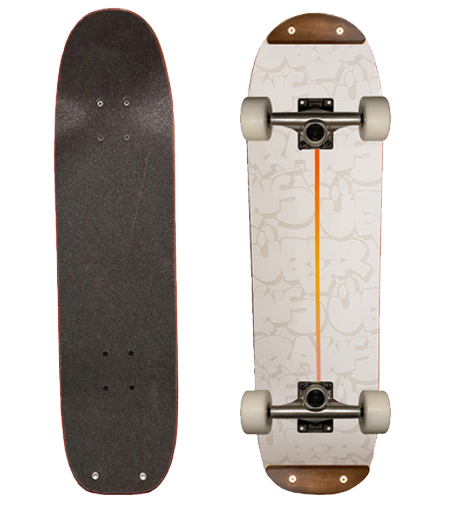 Freestyle Skateboard Über Raws White 7.5"x28.7" Komplett