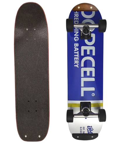 Freestyle Skateboard Über Dopecell Blue 7.5"x28.7" Komplett
