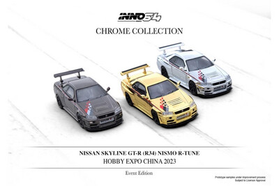 INNO64 Hobby China Expo Exclusive Set of 3 Nissan Skyline GT-R34 Nismo Z-Tune Chrome Collection