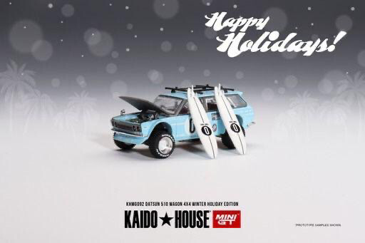 KAIDOHOUSE x MINI GT Datsun 510 Wagon 4x4 Winter Holiday Edition (KHMG092)