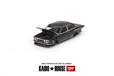 [PREORDER] KAIDOHOUSE x MINI GT Datsun 510 Pro Street Full Carbon Black (KHMG110)