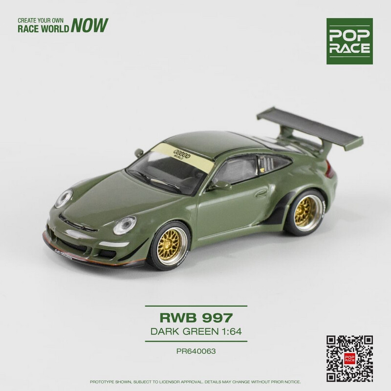 POP RACE 1:64 Porsche RWB 997 Dark Green (PR64-63)