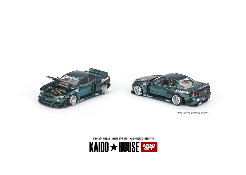 KAIDOHOUSE Nissan Skyline GTR R34 Kaido Works GReddy V1 Alloy Green (KHMG074) | Unsealed