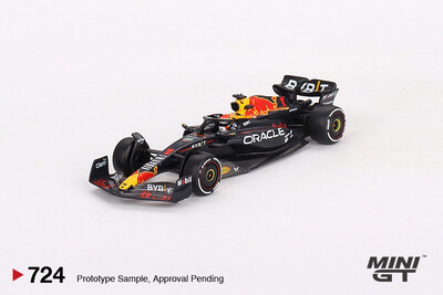 [PREORDER] #724 MINI GT Oracle Red Bull Racing RB19 #1 Max Verstappen 2023 F1 2023 Bahrain GP Winner