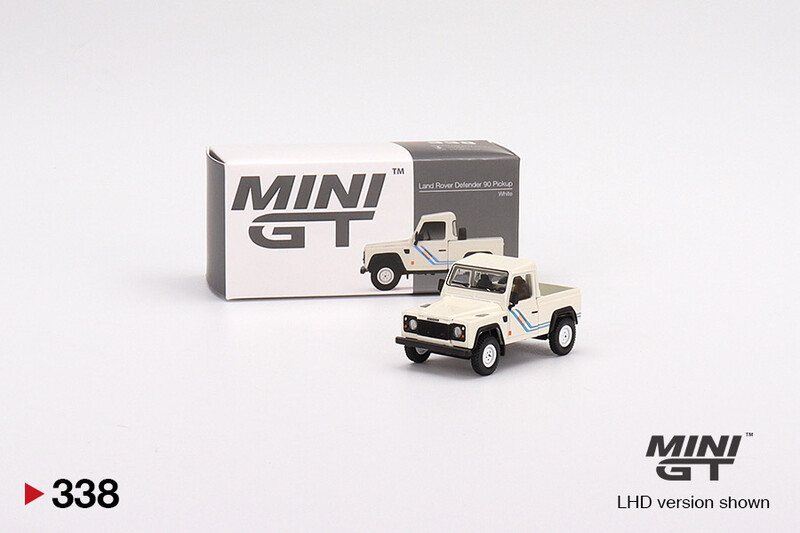 #338 MINI GT Land Rover Defender 90 Pickup White