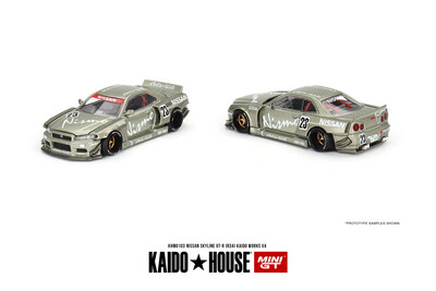 KAIDOHOUSE x MINI GT Nissan Skyline GT-R (R34) Kaido Works V4 Green (KHMG103)