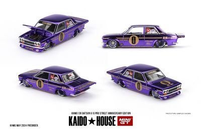 [PREORDER] KAIDOHOUSE x MINI GT Datsun 510 Pro Street Anniversary Edition Purple (KHMG138)